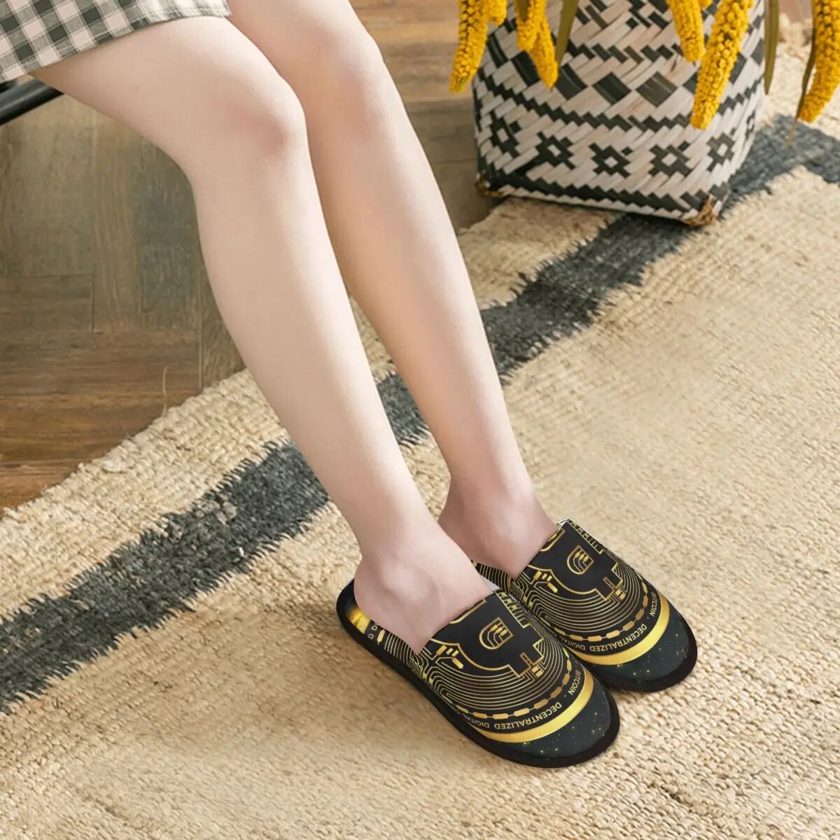 Mens Bitcoin House Slippers